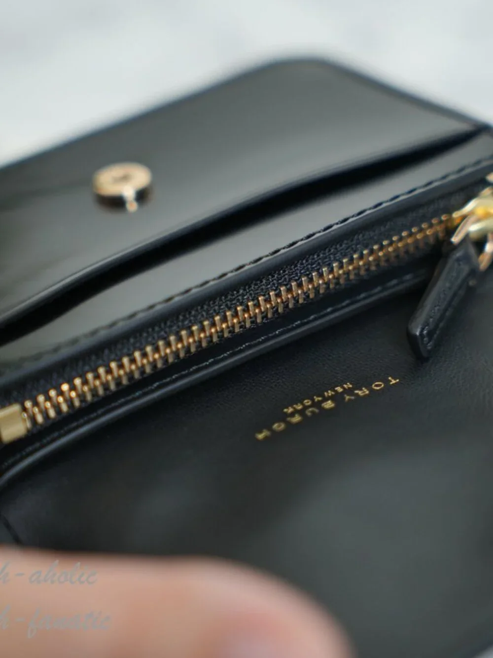 Tory Burch Emerson Smooth Leather Flap Card Case 176972 Black NWT